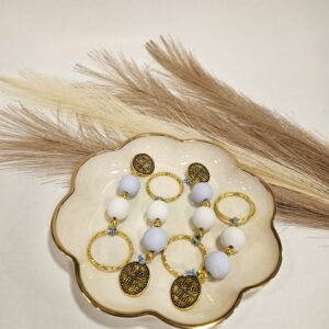 Μαρτυρικό μπρελόκ Γαλάζιο Λευκό & Κωνσταντινάτο – Χειροποίητο Σετ 50 τμχ