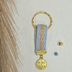 Μαρτυρικό Μπρελόκ Επιχρυσωμένο Γαλάζιο Μπεζ με Κωνσταντινάτο