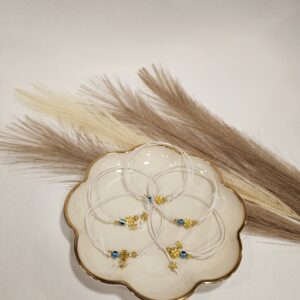 Μαρτυρικό Βραχιόλι Επιχρυσωμένο Αστέρι με Μπλε Ματάκι – Χειροποίητο Σετ 50 τμχ