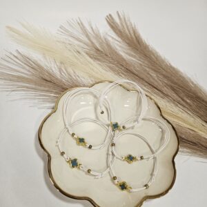 Μαρτυρικό Βραχιόλι Μπλε Σταυρός Επιχρυσωμένος – Χειροποίητο Σετ 50 τμχ