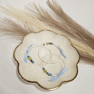 Μαρτυρικό Βραχιόλι Γαλάζιο Ματάκι & Χάντρες – Χειροποίητο Σετ 50 τμχ