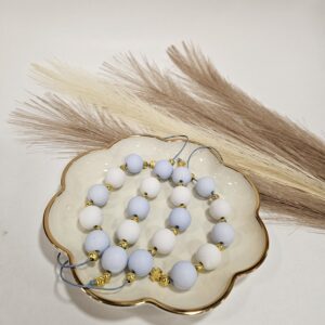 Μαρτυρικό Κομπολόι Γαλάζιο & Λευκό – Χειροποίητο Σετ 50τμχ