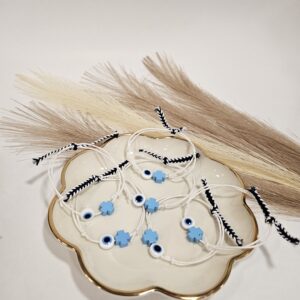 Μαρτυρικό Βραχιόλι Ματάκι & Γαλάζιος Σταυρός - Χειροποίητο Σετ 50 τμχ