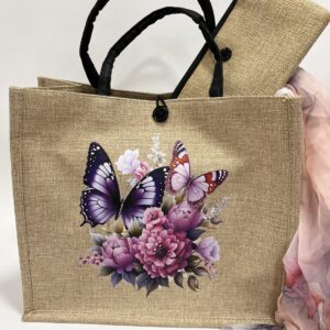 Πεταλούδες, Τσάντα από Λινάτσα με κουμπί