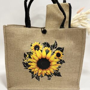 Sunflower, Τσάντα από Λινάτσα με κουμπί