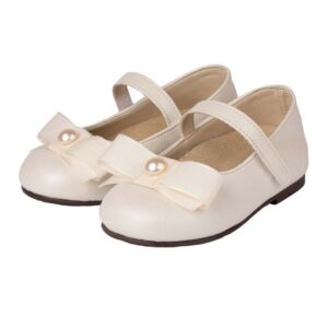 Babywalker Βαπτιστικές Δερμάτινες Μπαλαρίνες Εκρού
