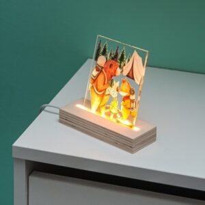 Ξύλινη βάση Led με Plexiglass