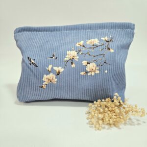 Νεσεσέρ Υφασμάτινο Γαλάζιο Φόντο & Άνθη