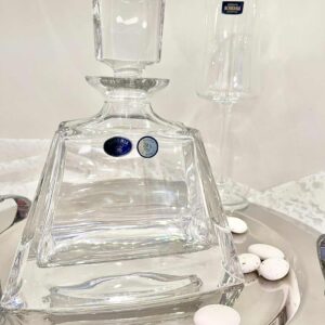 Σετ ποτήρι και καράφα γάμου κρυστάλλινα Βοημίας