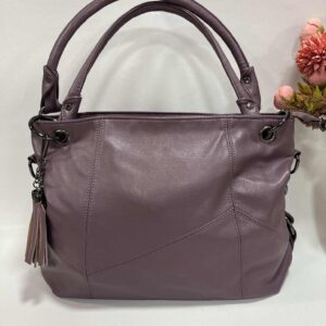 Δερμάτινη Τσάντα – Μελιτζανί / Μωβ Χρώμα