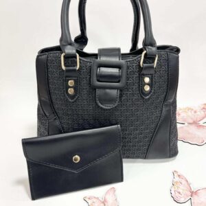 Δερμάτινη Τσάντα με πορτοφόλι – Μαύρο Χρώμα