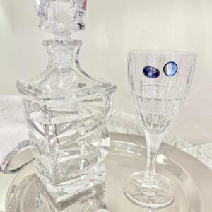 Σετ ποτήρι και καράφα γάμου κρυστάλλινα Βοημίας