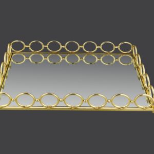 Δίσκος γάμου ορθογώνιος, σε χρώμα χρυσό