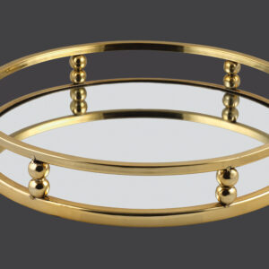 Δίσκος γάμου σε χρυσή απόχρωση με καθρέφτη