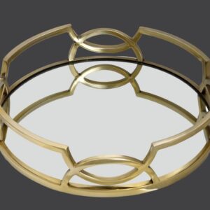 Δίσκος γάμου σε χρυσή απόχρωση με καθρέφτη