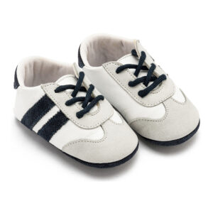 Babywalker Τρίχρωμο δετό δερμάτινο sneakers
