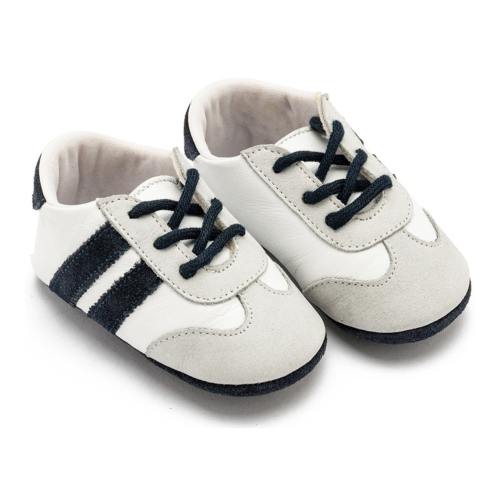Babywalker Τρίχρωμο δετό δερμάτινο sneakers