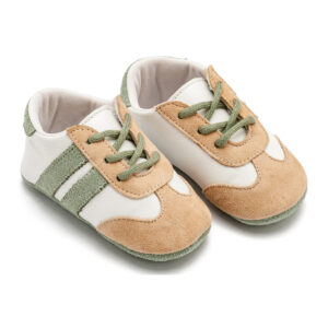 Babywalker Τρίχρωμο δετό δερμάτινο sneakers