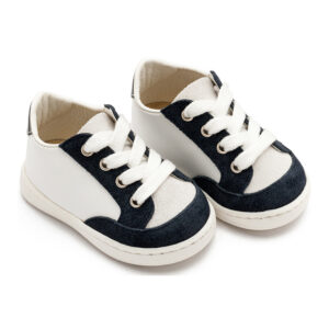 Babywalker Δίχρωμο δερμάτινο δετό sneaker