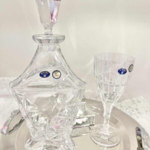 Σετ ποτήρι και καράφα γάμου κρυστάλλινα Βοημίας