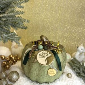 Κεραμική κολοκύθα γούρι - Olive