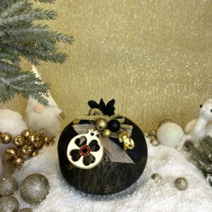 Χειροποιητο Κεραμικο Ροδι - Μαύρο