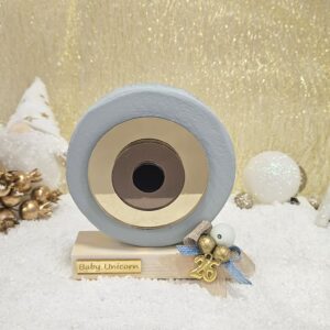 Ξύλινο γούρι Μάτι - Γαλάζιο