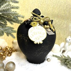 Χειροποίητος Κεραμικός Κουμπαράς - Μαύρος