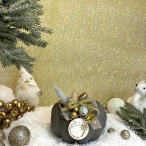 Κεραμική κολοκύθα γούρι - Γκρι