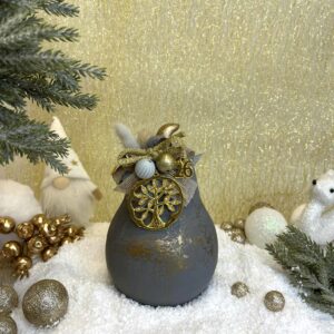 Κεραμικό γούρι Αχλάδι - Γκρι