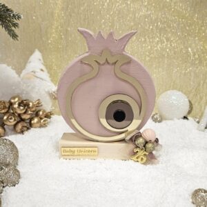 Ξύλινο γούρι ρόδι - Πούδρα