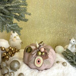 Κεραμική κολοκύθα γούρι - Πούδρα