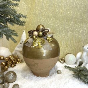 Χειροποίητος Κεραμικός Κουμπαράς - Gold