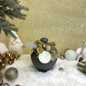 Χειροποίητος Κεραμικός Κουμπαράς - Γκρι