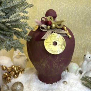 Χειροποίητος Κεραμικός Κουμπαράς - Bordeaux