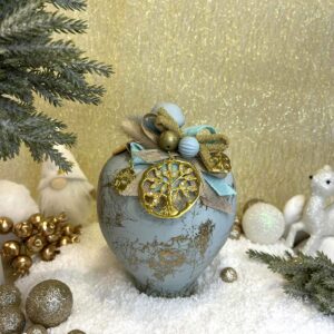 Χειροποίητος Κεραμικός Κουμπαράς - Misty Teal