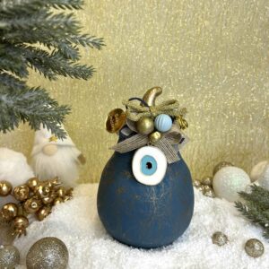 Κεραμικό γούρι Αχλάδι - Μπλε