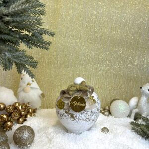 Χειροποίητος Κεραμικός Κουμπαράς - Λευκός