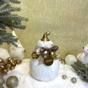 Κεραμικό γούρι Αχλάδι - Λευκό