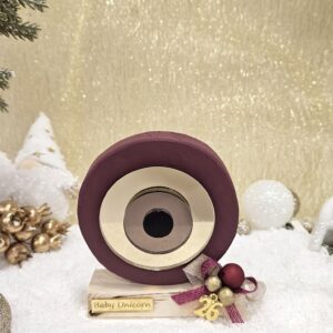 Ξύλινο γούρι Μάτι - Bordeaux