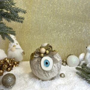 Χειροποίητος Κεραμικός Κουμπαράς - Εκρού