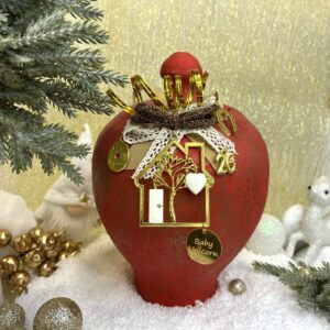 Χειροποίητος Κεραμικός Κουμπαράς - Κόκκινος