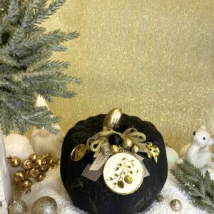 Κεραμική κολοκύθα γούρι - Μαύρη