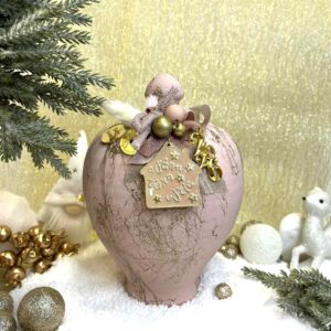 Χειροποίητος Κεραμικός Κουμπαράς - Πούδρα