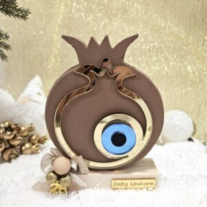 Ξύλινο γούρι ρόδι - Μόκκα