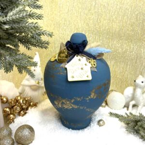 Χειροποίητος Κεραμικός Κουμπαράς - Μπλε