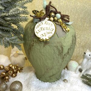 Χειροποίητος Κεραμικός Κουμπαράς - Olive