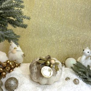 Κεραμική κολοκύθα γούρι - Εκρού