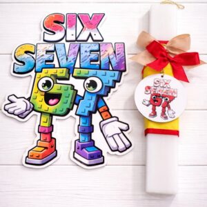 ΠΑΣΧΑΛΙΝΗ ΛΑΜΠΑΔΑ “SIX-SEVEN, 6-7” ΜΕ ΜΠΡΕΛΟΚ, ΧΡΩΜΑ ΚΟΚΚΙΝΟ