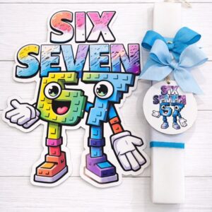 ΠΑΣΧΑΛΙΝΗ ΛΑΜΠΑΔΑ “SIX-SEVEN, 6-7” ΜΕ ΜΠΡΕΛΟΚ, ΧΡΩΜΑ ΜΠΛΕ